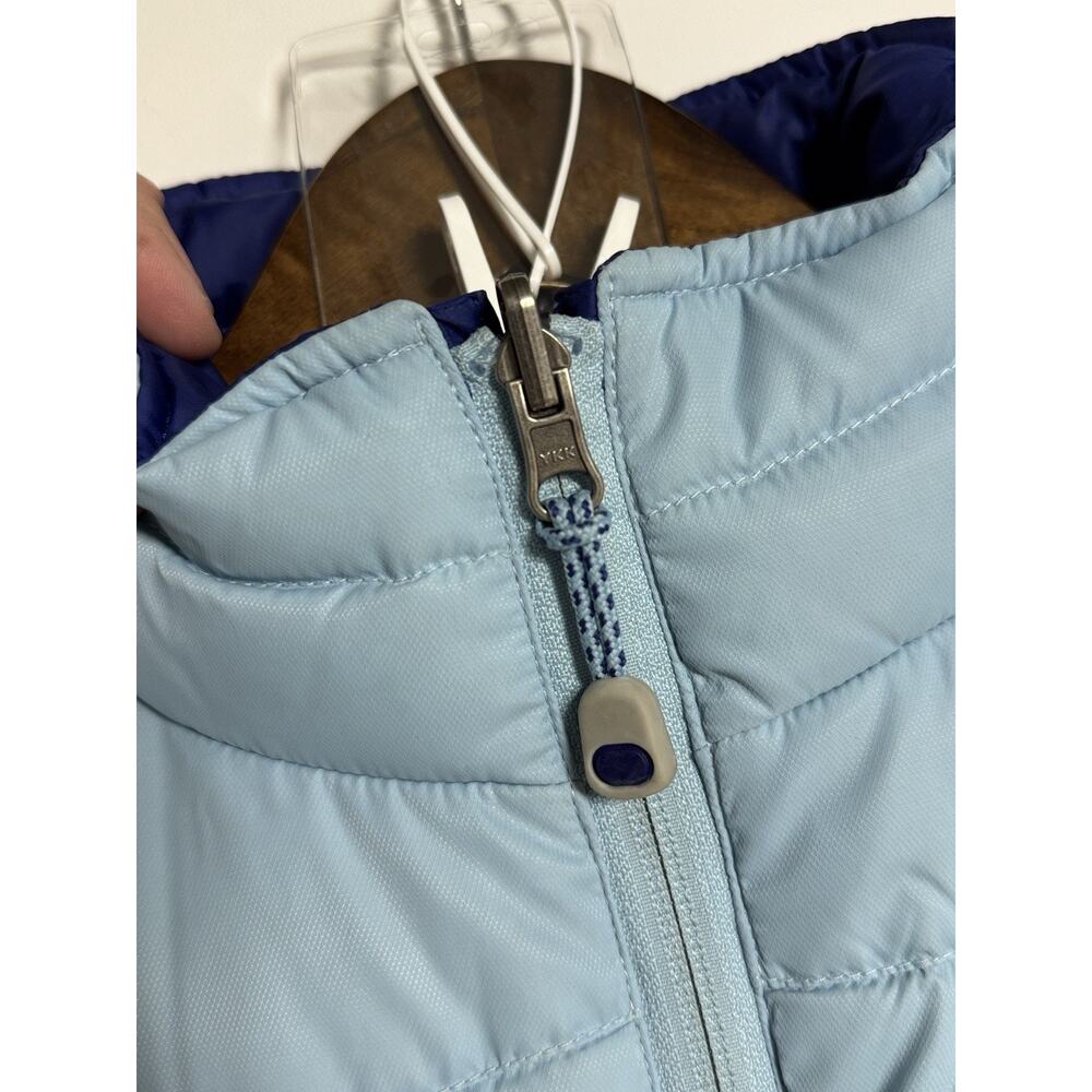 L.L.Bean Royal & Light Blue Reversible Goose Down Puffer Vest – Women’s Small - Picture 7 of 10
